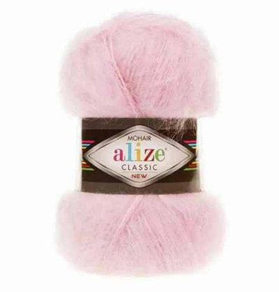 Пряжа Alize Mohair Classic № 271 (200 м) 100 гр. жемчужно-розовый