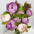 Искусственные цветы "Пионы кремово-сиреневые" 13 бутонов (H-60 см) 1 шт.